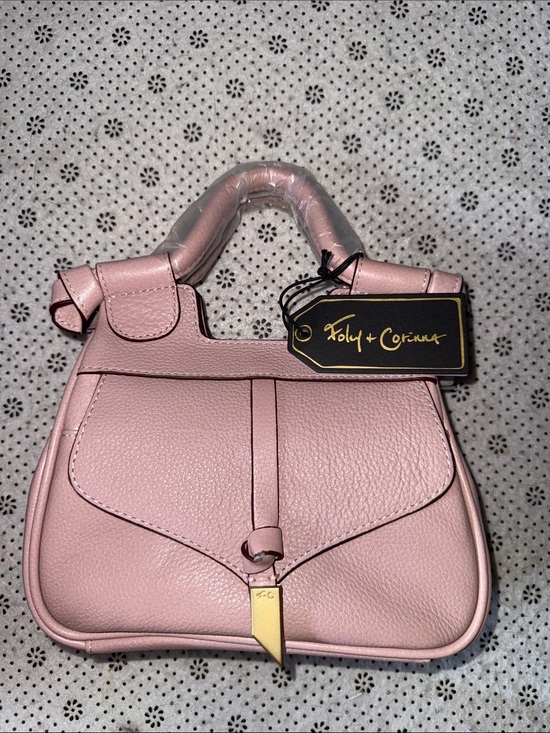 Foley + Corinna Handbags - Foley + Corinna Blush Pink Pebbled Leather Mini Top-Handle Bag . ( Should strap